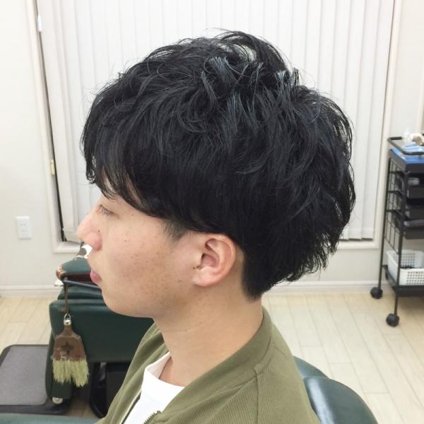 メンズ2ブロック　ニュアンスパーマ
