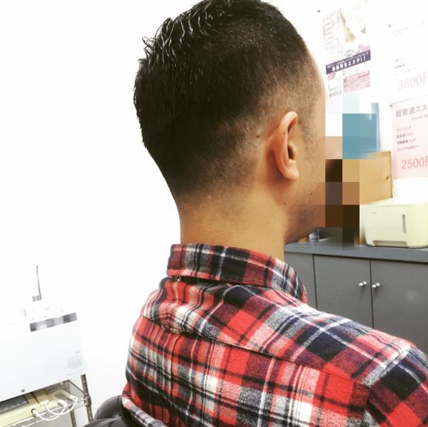 バーバー風スタイル 刈り上げ