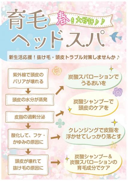 春も大好評♪ヘッドスパ