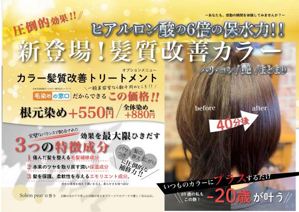 オプション「髪質改善トリートメント」