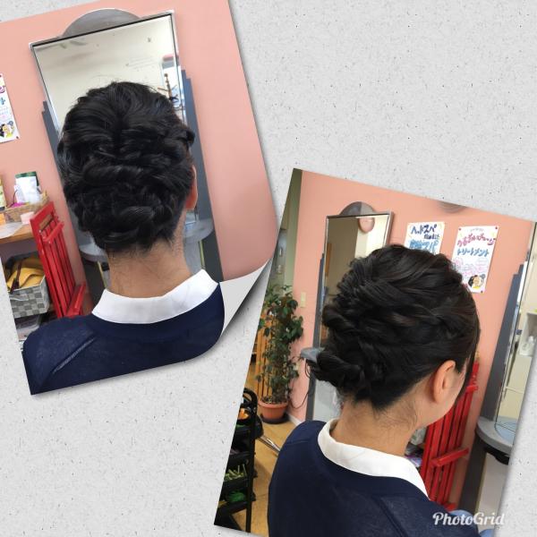 ヘアアレンジ  きちんと感を残したアップスタイル