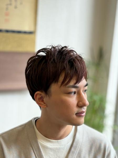 メンズカットとカラー(お顔剃り、デザイン眉付き)