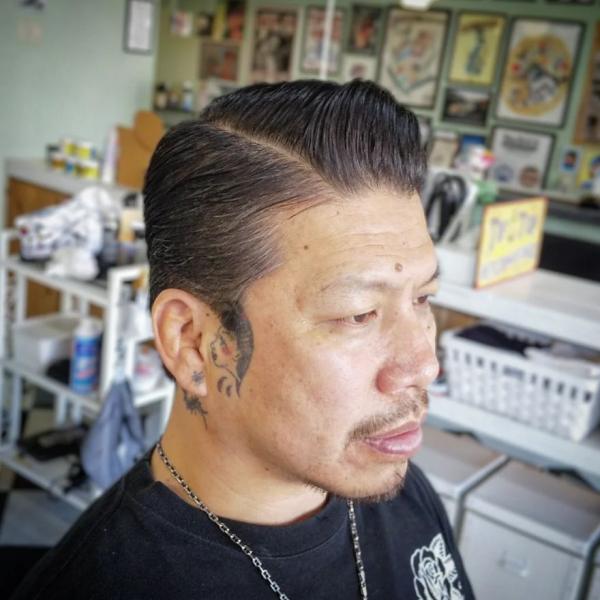 リーゼント × サイドパート