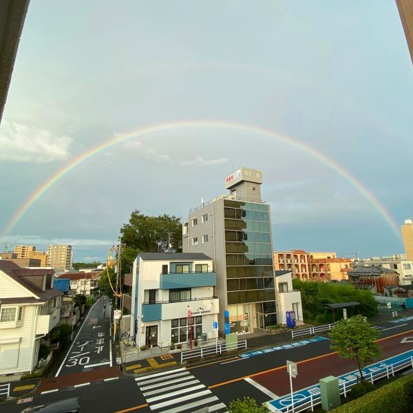 虹がかかりました〜