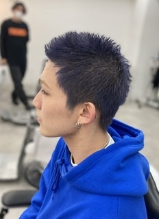 ベリーショート×ネイビーブルー