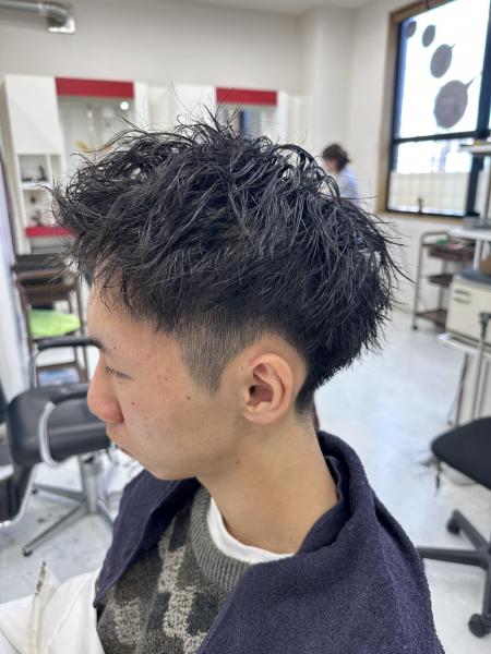 ツーブロックショート×ツイストスパイラル