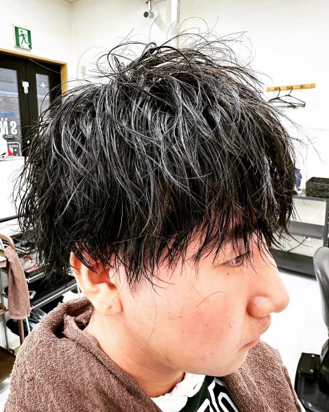 ツーブロック×緩めツイストスパイラル