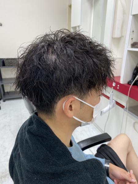 ツーブロック×ツイストスパイラル ショート