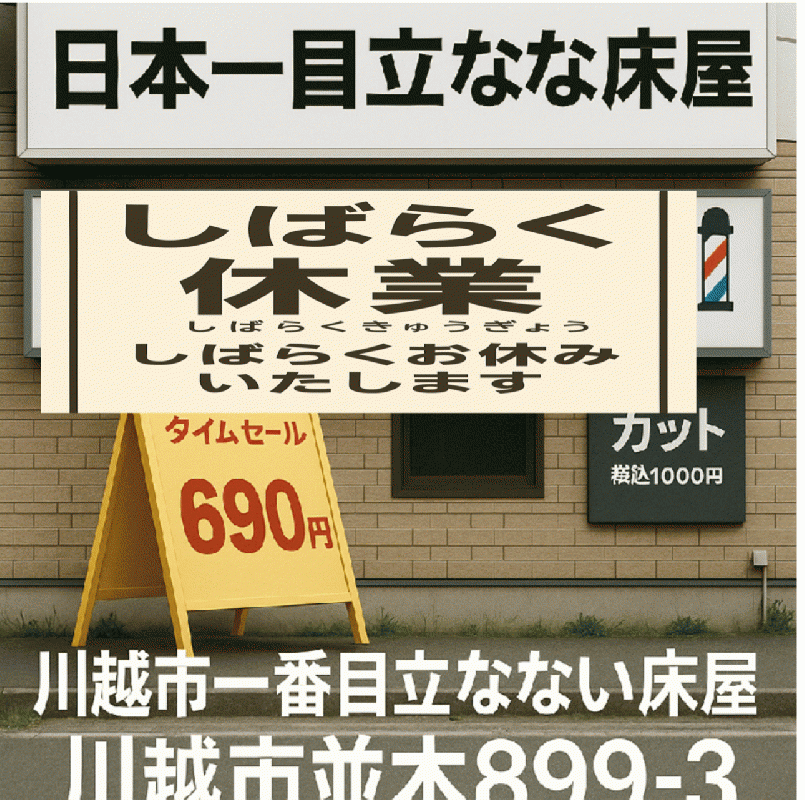 税込1000円スピードカット南古谷(川越)(南古谷駅の理容室)