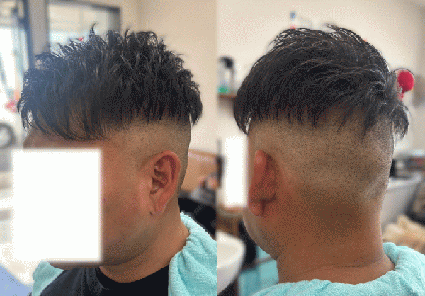 ツーブロック+アシメ